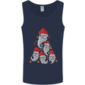 Santa Clause Christmas Tree Mens Vest Tank Top Navy Blue