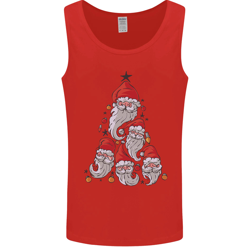 Santa Clause Christmas Tree Mens Vest Tank Top Red