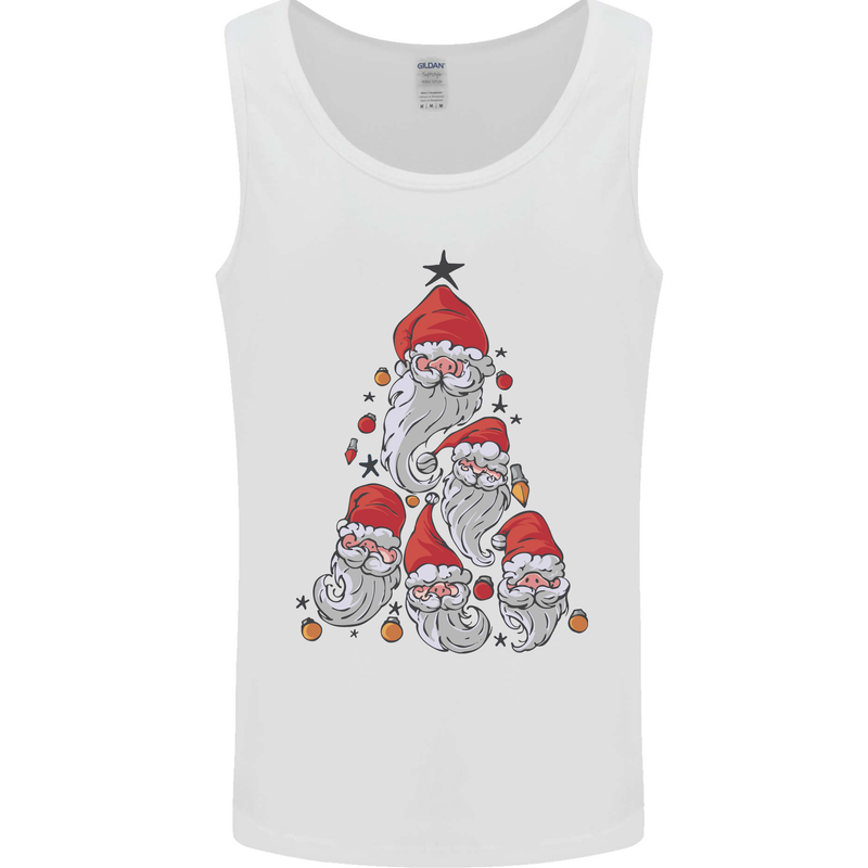 Santa Clause Christmas Tree Mens Vest Tank Top White