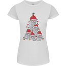 Santa Clause Christmas Tree Womens Petite Cut T-Shirt White