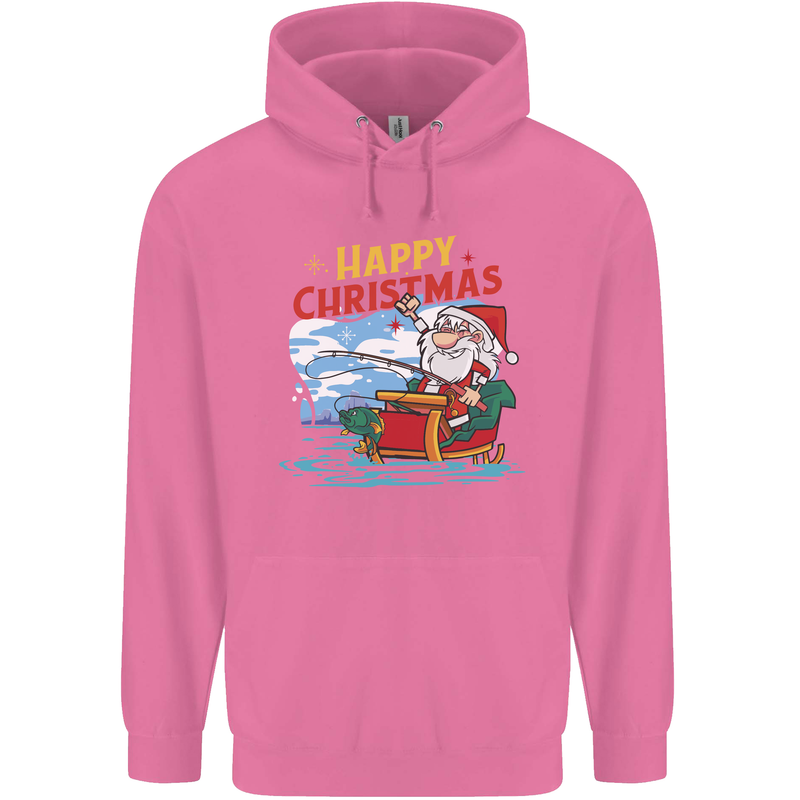 Santa Clause Fishing Funny Christmas Childrens Kids Hoodie Azalea