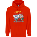 Santa Clause Fishing Funny Christmas Childrens Kids Hoodie Bright Red