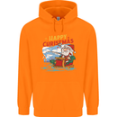 Santa Clause Fishing Funny Christmas Childrens Kids Hoodie Orange