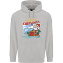 Santa Clause Fishing Funny Christmas Childrens Kids Hoodie Sports Grey