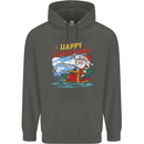 Santa Clause Fishing Funny Christmas Childrens Kids Hoodie Storm Grey