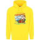 Santa Clause Fishing Funny Christmas Childrens Kids Hoodie Yellow