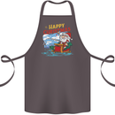 Santa Clause Fishing Funny Christmas Cotton Apron 100% Organic Dark Grey