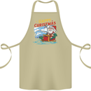 Santa Clause Fishing Funny Christmas Cotton Apron 100% Organic Khaki
