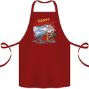Santa Clause Fishing Funny Christmas Cotton Apron 100% Organic Maroon
