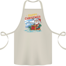 Santa Clause Fishing Funny Christmas Cotton Apron 100% Organic Natural