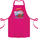 Santa Clause Fishing Funny Christmas Cotton Apron 100% Organic Pink