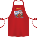 Santa Clause Fishing Funny Christmas Cotton Apron 100% Organic Red