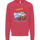Santa Clause Fishing Funny Christmas Kids Sweatshirt Jumper Heliconia