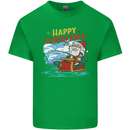 Santa Clause Fishing Funny Christmas Kids T-Shirt Childrens Irish Green