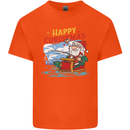 Santa Clause Fishing Funny Christmas Kids T-Shirt Childrens Orange