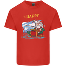 Santa Clause Fishing Funny Christmas Kids T-Shirt Childrens Red
