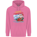Santa Clause Fishing Funny Christmas Mens 80% Cotton Hoodie Azelea