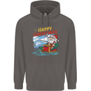 Santa Clause Fishing Funny Christmas Mens 80% Cotton Hoodie Charcoal