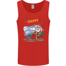 Santa Clause Fishing Funny Christmas Mens Vest Tank Top Red