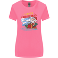 Santa Clause Fishing Funny Christmas Womens Wider Cut T-Shirt Azalea