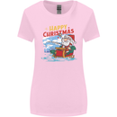 Santa Clause Fishing Funny Christmas Womens Wider Cut T-Shirt Light Pink