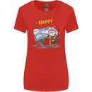 Santa Clause Fishing Funny Christmas Womens Wider Cut T-Shirt Red