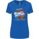 Santa Clause Fishing Funny Christmas Womens Wider Cut T-Shirt Royal Blue