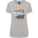 Santa Clause Fishing Funny Christmas Womens Wider Cut T-Shirt Sports Grey