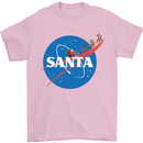 Santa Clause NASA Parody Funny Christmas Mens T-Shirt Cotton Gildan Light Pink