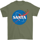 Santa Clause NASA Parody Funny Christmas Mens T-Shirt Cotton Gildan Military Green