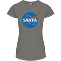Santa Clause NASA Parody Funny Christmas Womens Petite Cut T-Shirt Charcoal