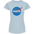 Santa Clause NASA Parody Funny Christmas Womens Petite Cut T-Shirt Light Blue