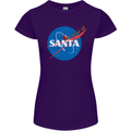 Santa Clause NASA Parody Funny Christmas Womens Petite Cut T-Shirt Purple