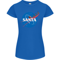 Santa Clause NASA Parody Funny Christmas Womens Petite Cut T-Shirt Royal Blue