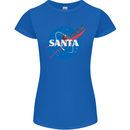 Santa Clause NASA Parody Funny Christmas Womens Petite Cut T-Shirt Royal Blue