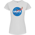 Santa Clause NASA Parody Funny Christmas Womens Petite Cut T-Shirt White