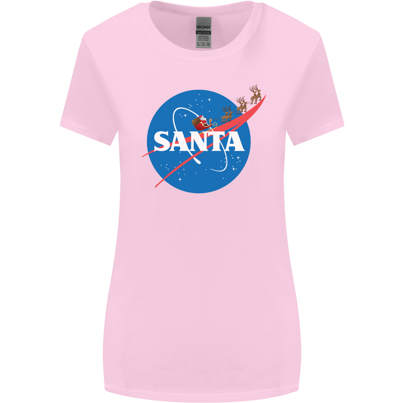 Santa Clause NASA Parody Funny Christmas Womens Wider Cut T-Shirt Light Pink