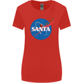 Santa Clause NASA Parody Funny Christmas Womens Wider Cut T-Shirt Red