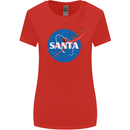 Santa Clause NASA Parody Funny Christmas Womens Wider Cut T-Shirt Red