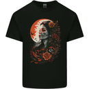 Santa Muerta & Moon Skulls Roses Kids T-Shirt Childrens Black