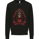 Santa Muerte Cult Female Deity Saint of Death Kids Sweatshirt Jumper Black