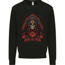 Santa Muerte Cult Female Deity Saint of Death Mens Sweatshirt Jumper Black