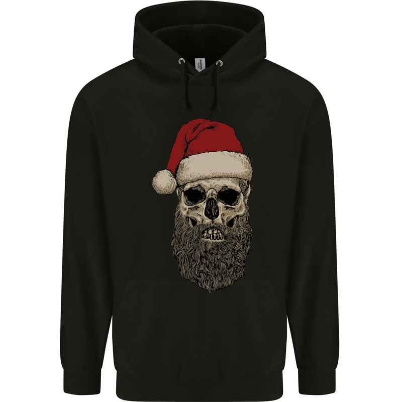 Santa Skull Gothic Heavy Metal Christmas Mens Hoodie Black
