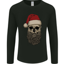 Santa Skull Gothic Heavy Metal Christmas Mens Long Sleeve T-Shirt Black