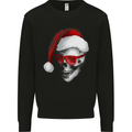 Santa Skull Wearing Shades Funny Christmas Mens Sweatshirt Jumper Black