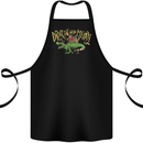 Santa T-Rex Drink Eat Merry Funny Christmas Cotton Apron 100% Organic Black