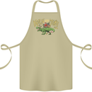 Santa T-Rex Drink Eat Merry Funny Christmas Cotton Apron 100% Organic Khaki