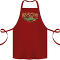 Santa T-Rex Drink Eat Merry Funny Christmas Cotton Apron 100% Organic Maroon