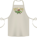 Santa T-Rex Drink Eat Merry Funny Christmas Cotton Apron 100% Organic Natural