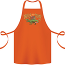 Santa T-Rex Drink Eat Merry Funny Christmas Cotton Apron 100% Organic Orange